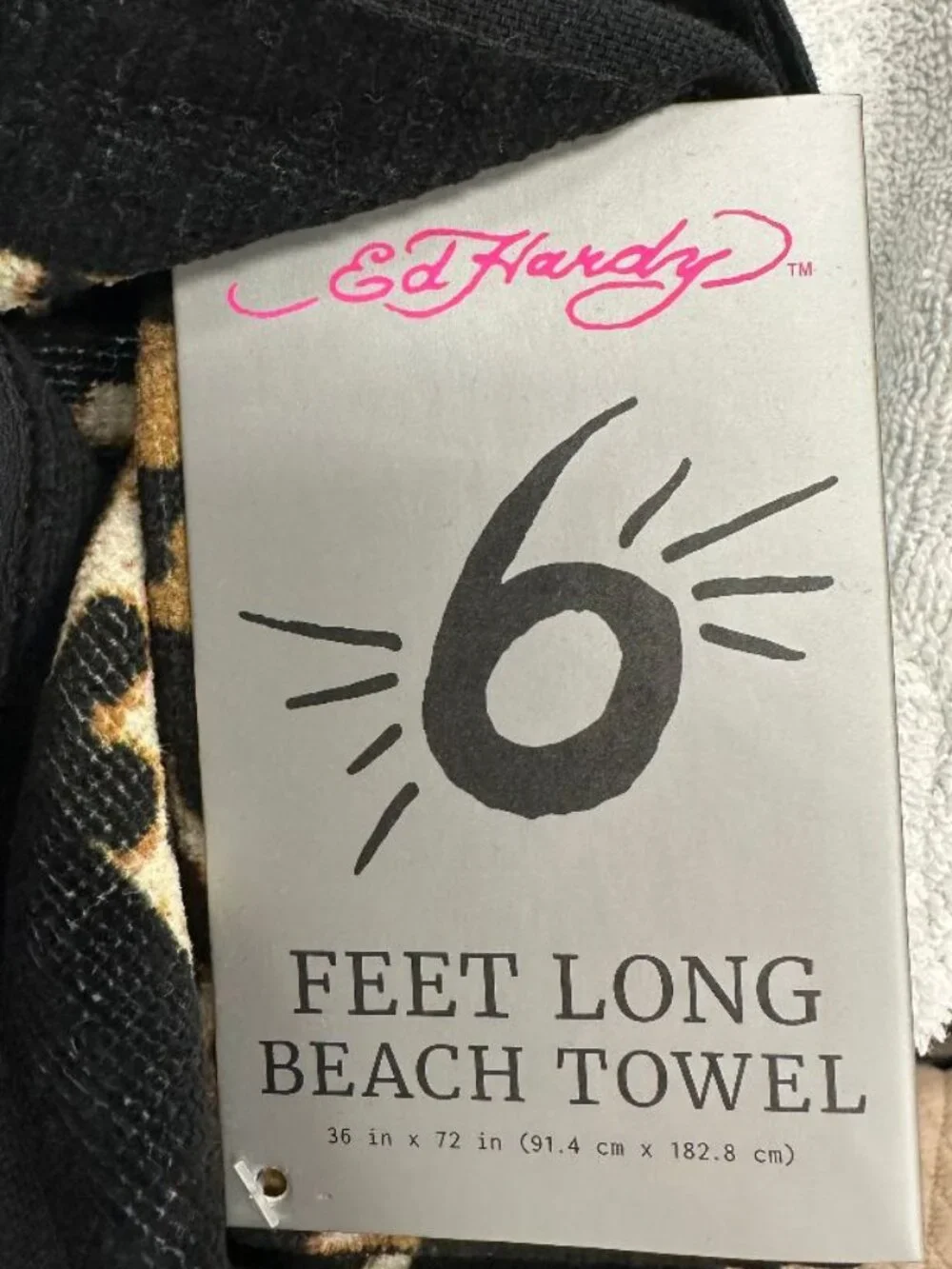 NWT ED HARDY Oversized Beach Towel 100% cotton 36